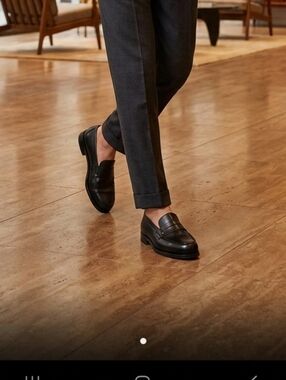 Classic J.M Weston Black Penny Loafers
